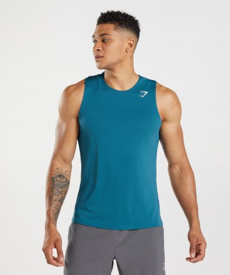 Men's Gymshark Arrival Tanks Blue | NZ 7MNSGB